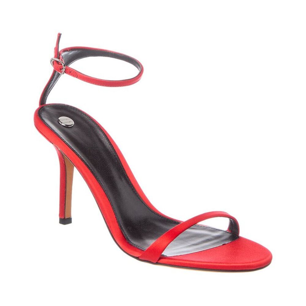 Proenza Schouler Slash Ankle Strap Satin Sandal, Red